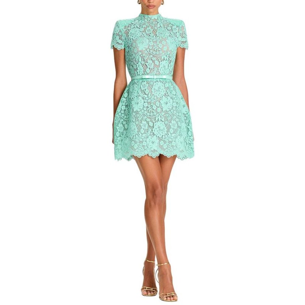 Mint Lace Fit & Flare Mini Dress